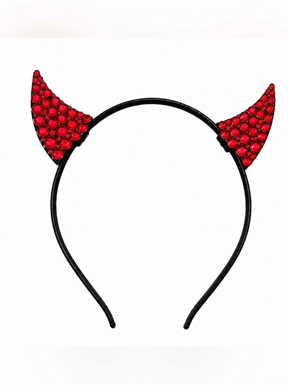 Siam Red Crystal Mini Devil Ears Luxe Crystal Headband Spooky Goth Cute New